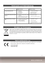 Предварительный просмотр 5 страницы Waldbeck 10031917 Manual