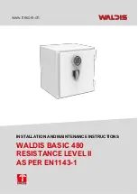 Preview for 1 page of WALDIS BASIC 480 Installation And Maintenance Instructions Manual