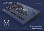 Preview for 1 page of Waldorf M WAVETABLE SYNTHESIZER Quick Start Manual