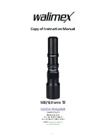 Preview for 1 page of walimex 500/8,0 Lens T2 Instruction Manual