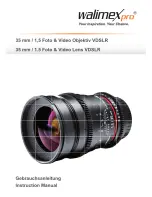 Предварительный просмотр 1 страницы WalimeXPro 35 mm / 1,5 Foto & Video Lens VDSLR Instruction Manual