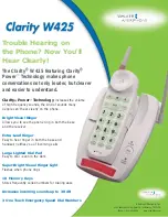 Walker Ameriphone Clarity W425 Specifications preview