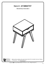 Walker Edison AF20MATST Assembly Instruction Manual предпросмотр