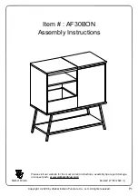 Предварительный просмотр 1 страницы Walker Edison AF30BON Assembly Instructions Manual