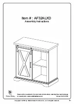 Walker Edison AF32ALSD Assembly Instructions Manual предпросмотр