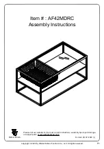 Preview for 1 page of Walker Edison AF42MDRC Assembly Instructions Manual