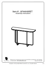 Walker Edison AF44HARET Assembly Instructions Manual предпросмотр