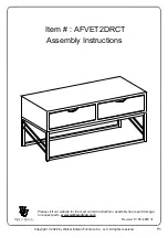 Preview for 1 page of Walker Edison AFVET2DRCT Assembly Instructions Manual