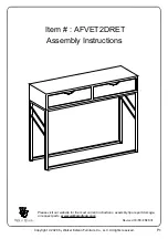 Предварительный просмотр 1 страницы Walker Edison AFVET2DRET Assembly Instructions Manual