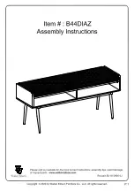 Preview for 1 page of Walker Edison B44DIAZ Assembly Instructions Manual