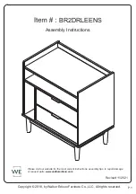 Walker Edison BR2DRLEENS Assembly Instructions Manual preview