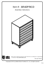 Walker Edison BR4DPRICD Assembly Instructions Manual preview