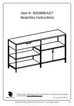 Предварительный просмотр 1 страницы Walker Edison BS58KEAST Assembly Instructions Manual