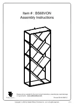 Preview for 1 page of Walker Edison BS68VON Assembly Instructions Manual