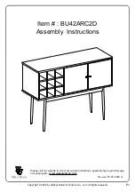 Walker Edison BU42ARC2D Assembly Instructions Manual preview