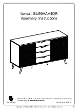 Walker Edison BU59HAV4DR Assembly Instructions Manual preview