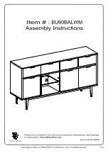 Предварительный просмотр 1 страницы Walker Edison BU60BALWM Assembly Instructions Manual