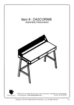 Walker Edison D42CORMB Assembly Instructions Manual предпросмотр