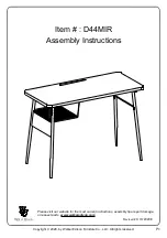 Предварительный просмотр 1 страницы Walker Edison D44MIR Assembly Instructions Manual