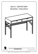 Предварительный просмотр 1 страницы Walker Edison D44VET2DR Assembly Instructions Manual