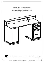 Preview for 1 page of Walker Edison DW58GAV Assembly Instructions Manual