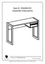 Walker Edison DWASH1D Assembly Instructions Manual preview