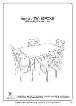 Preview for 1 page of Walker Edison TW485PCXB Assembly Instructions Manual