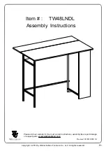 Walker Edison TW48LNDL Assembly Instructions Manual preview