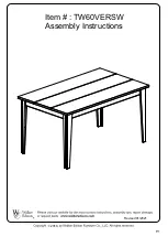 Walker Edison TW60VERSW Assembly Instructions Manual preview