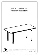 Preview for 1 page of Walker Edison TW68OLS Assembly Instructions Manual