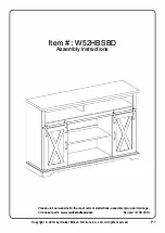 Предварительный просмотр 1 страницы Walker Edison W52HBSBD Assembly Instructions Manual