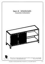 Walker Edison W52SOI2D Assembly Instructions Manual предпросмотр