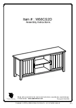 Walker Edison W58CS2D Assembly Instructions Manual предпросмотр