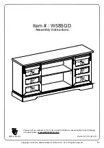 Preview for 1 page of Walker Edison W58SGD Assembly Instructions Manual