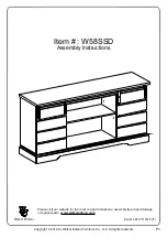 Preview for 1 page of Walker Edison W58SSD Assembly Instructions Manual