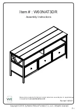 Walker Edison W60NAT3DR Assembly Instructions Manual preview