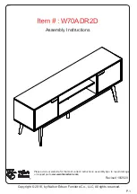 Walker Edison W70ADR2D Assembly Instructions Manual preview