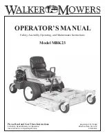 Walker MBK23 Operator'S Manual preview