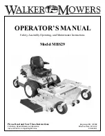 Предварительный просмотр 1 страницы Walker MBS29 Operator'S Manual