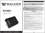 Preview for 1 page of Walker WS-903 Owner'S Manual