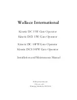 Wallace International Kinetic DC 10FW Installation And Maintenance Manual preview
