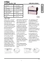 Preview for 3 page of wallas 1300 Operation And Installation Instructions Manual