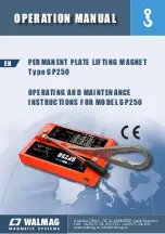 Preview for 1 page of Walmag GP250 Operation Manual