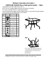 Предварительный просмотр 3 страницы Walmart HERITAGE PARK 5-Piece Folding Dining Set Assembly Instruction