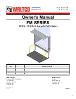 Предварительный просмотр 1 страницы WALTCO FM Series Owner'S Manual