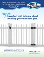 WamBam Nantucket Vinyl Picket Gate w/Stainless Steel Hardware Quick Start Manual preview