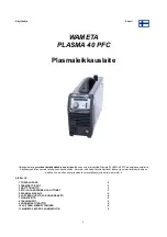 WAMETA PLASMA 40 PFC Instruction Manual preview