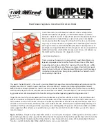 Wampler pedals Hot Wired V2 User Manual preview