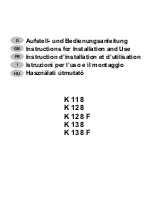 Preview for 1 page of Wamsler K 118 Instructions For Installation And Use Manual