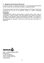 Preview for 47 page of Wamsler K 118 Instructions For Installation And Use Manual